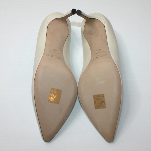 Jimmy Choo Romy 85 in Linen Kid Leather Pumps Shoes size EU 40.5 / US 10.5 NEW - Picture 5 of 5